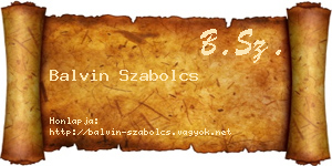 Balvin Szabolcs névjegykártya